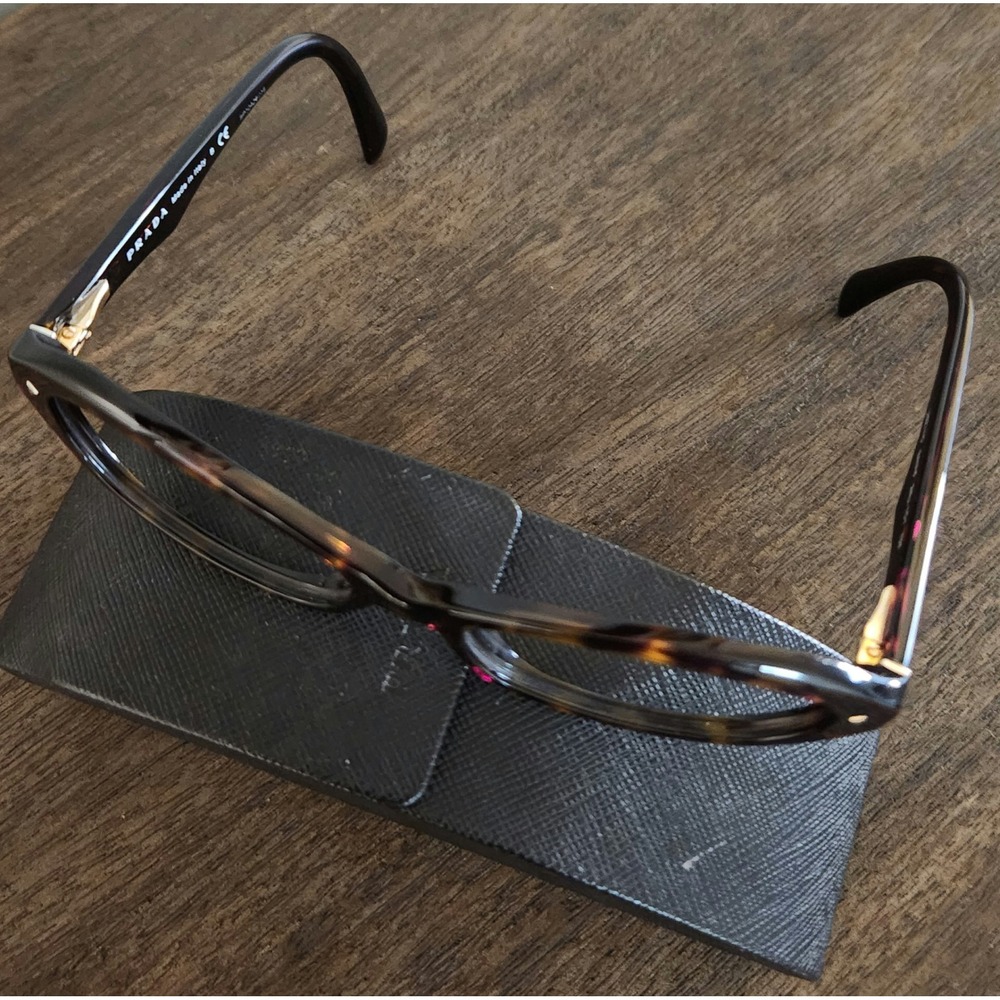 Prada Eyeglasses Womens VPR 11O Tortoise Shell Cat Eye Made in Italy Excellent